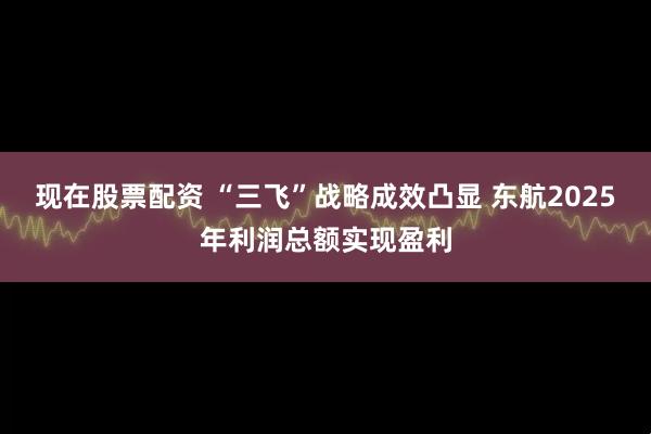 现在股票配资 “三飞”战略成效凸显 东航2025年利润总额实现盈利