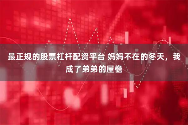 最正规的股票杠杆配资平台 妈妈不在的冬天，我成了弟弟的屋檐